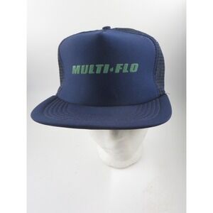 Vtg Multi-Flo Foam Front Mesh Back Trucker Cap KAPP II Blue Snapback